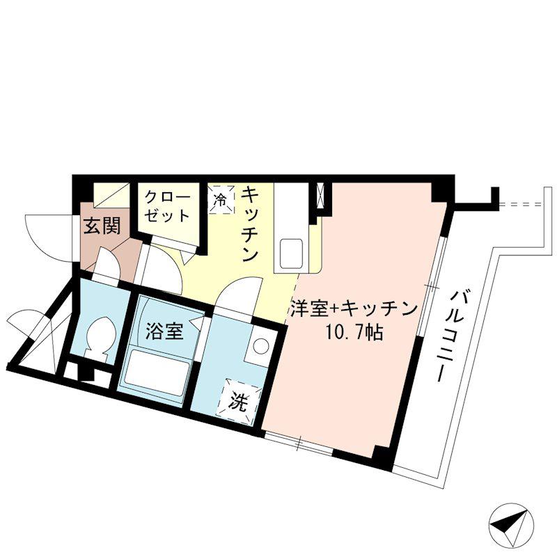 レンブラント戸田公園(ワンルーム/1階)の間取り写真