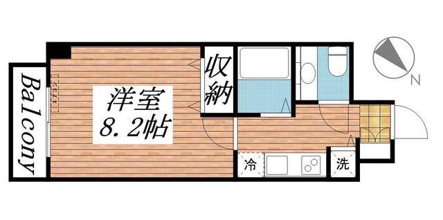 ロリエタワー川崎(1K/6階)の間取り写真