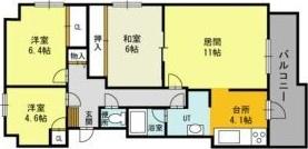 藤井ビルエクセレント円山(3LDK/4階)の間取り写真