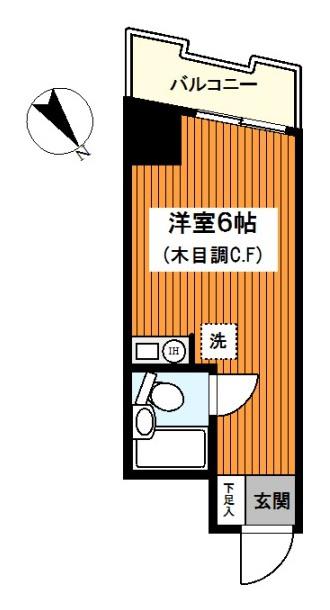 横浜ユニハイムビル(ワンルーム/7階)の間取り写真