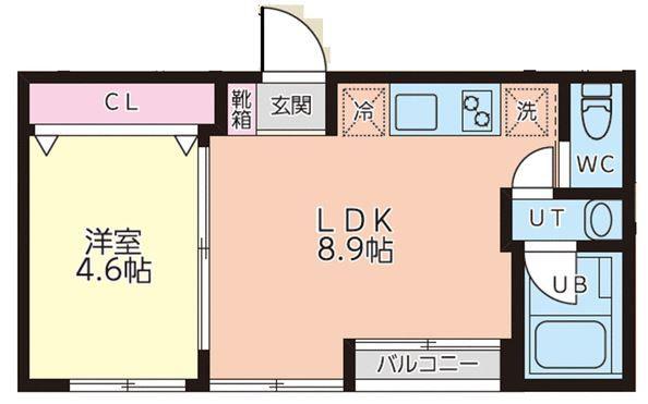 BASECAMP浜田山(1LDK/3階)の間取り写真