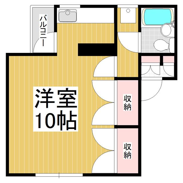スクエアガーデン(ワンルーム/2階)の間取り写真