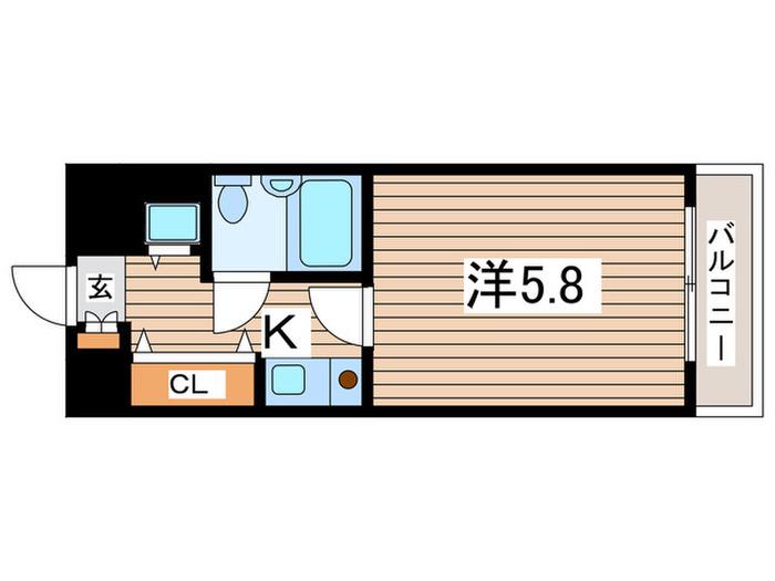 ソリスト綱島(1K/2階)の間取り写真