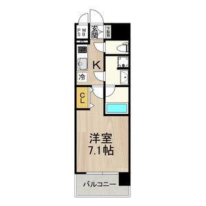 セノアタワー泉(1K/13階)の間取り写真