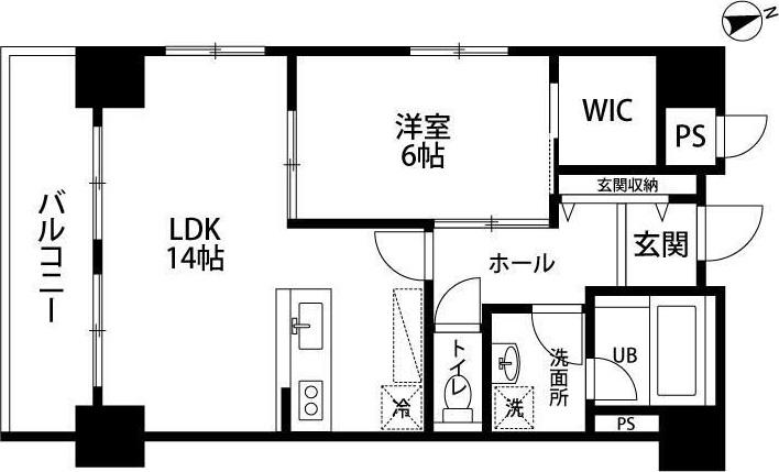 TRIBUTE元浜(1LDK/6階)の間取り写真