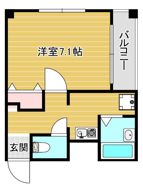 RIO土佐堀(1K/2階)の間取り写真