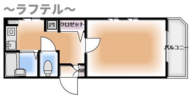 アビタシオン下山口(1K/2階)の間取り写真