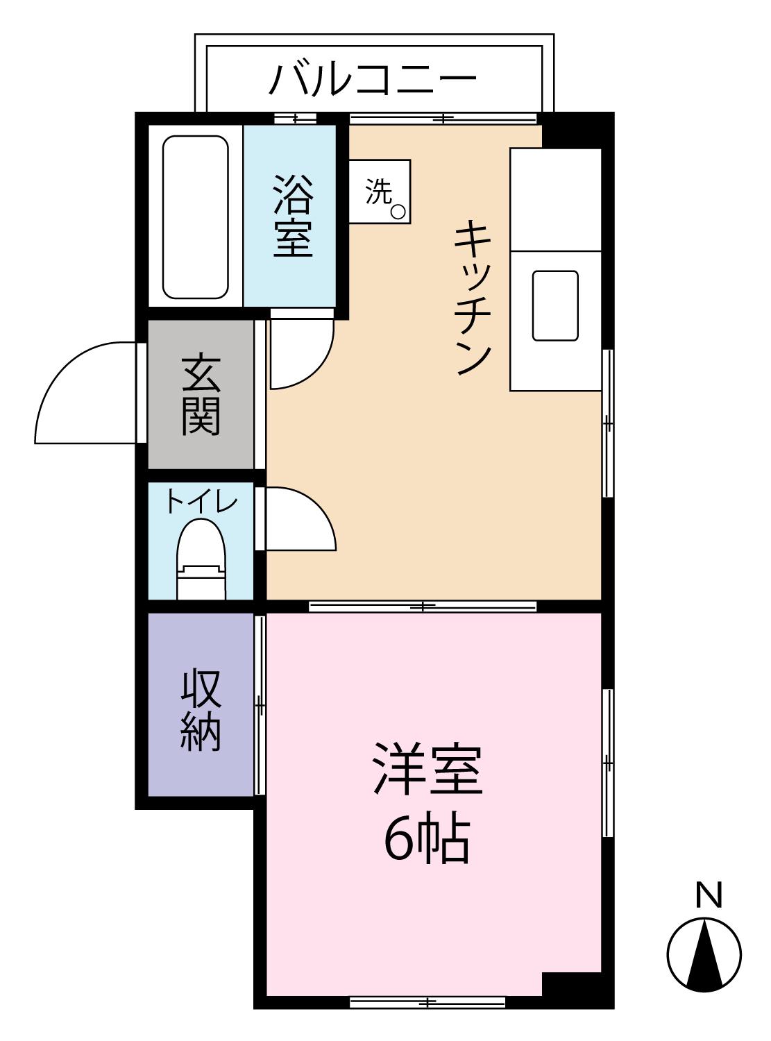 野村ビル(1DK/3階)の間取り写真