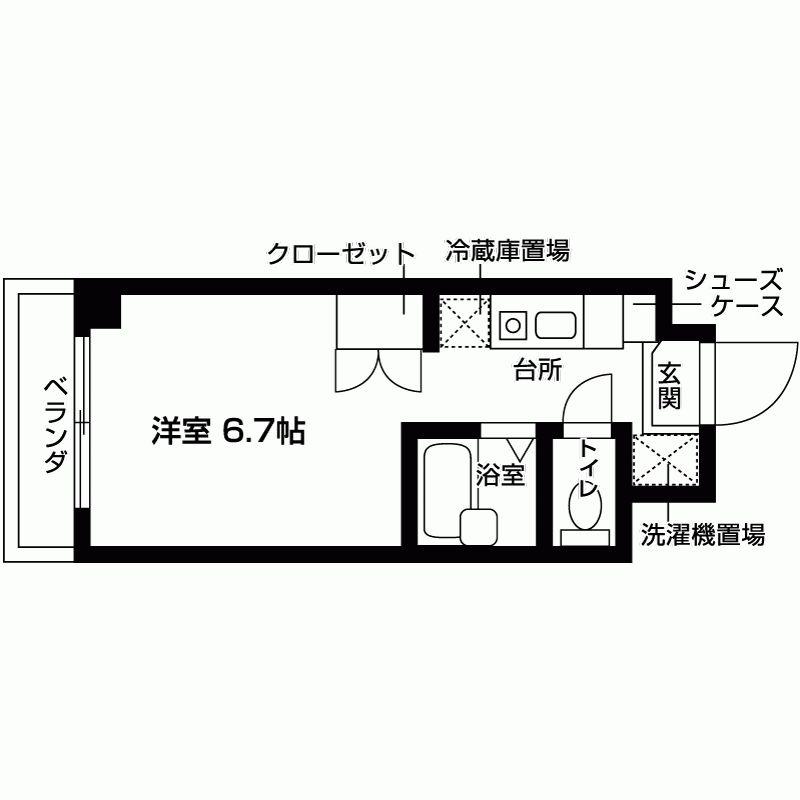 MS CUBE(1K/1階)の間取り写真