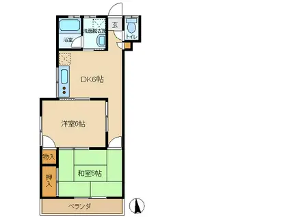 ハーモニー・コートB棟(2DK/2階)の間取り写真