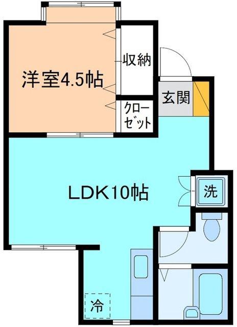 ポップレーア(1LDK/1階)の間取り写真