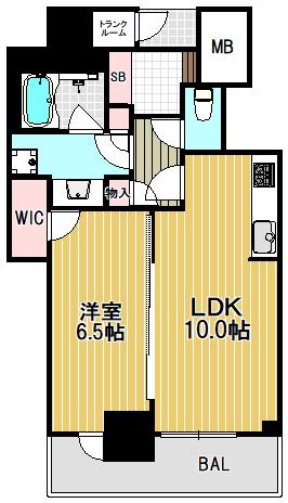 大阪ひびきの街 ザ・サンクタスタワー(1LDK/11階)の間取り写真