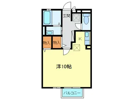 マーメゾンK(1K/2階)の間取り写真