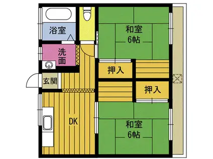 松本ビル(2K/3階)の間取り写真