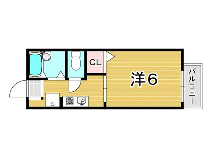 太田ハイツ北棟(1K/2階)の間取り写真