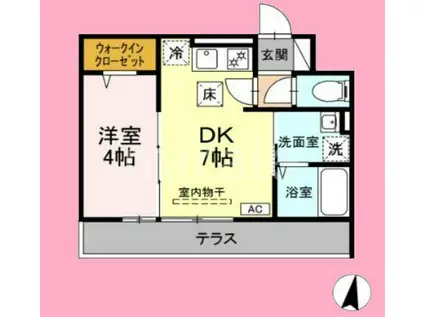 エコリブレ(1DK/2階)の間取り写真