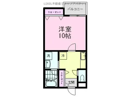 ぐりーんすくえあ(1K/1階)の間取り写真