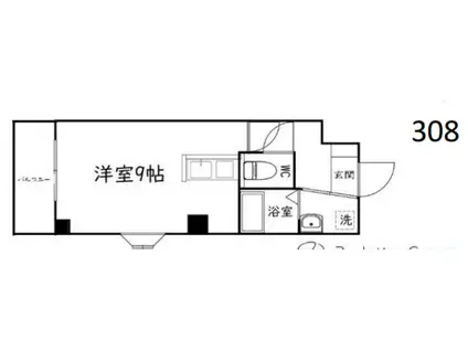 第二我心ヶ丘マンション(ワンルーム/2階)の間取り写真