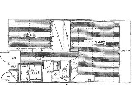 ライオンズマンション北畠(1LDK/3階)の間取り写真