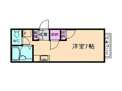 塚本ハイツII(ワンルーム/1階)の間取り写真