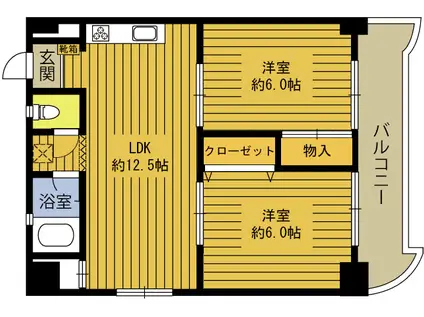 高松センタービル(2LDK/4階)の間取り写真