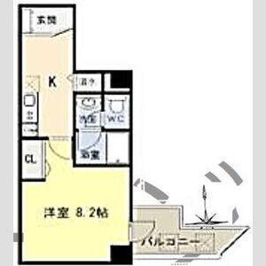 リアンジェ難波(1K/9階)の間取り写真