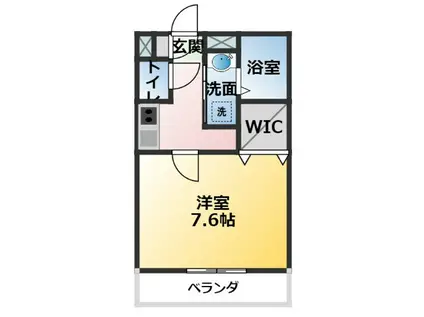 アンプルール リーブル アグロス(1K/2階)の間取り写真