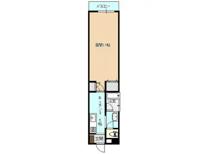 マンションK・3(1K/5階)の間取り写真