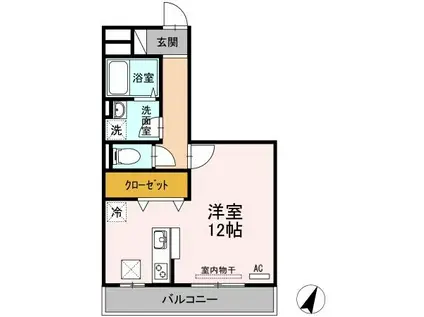 クリーン・アレテー(ワンルーム/1階)の間取り写真