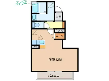 ブライトメゾン(ワンルーム/1階)の間取り写真