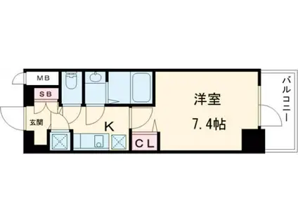 アドバンス神戸セラフィム(1K/9階)の間取り写真