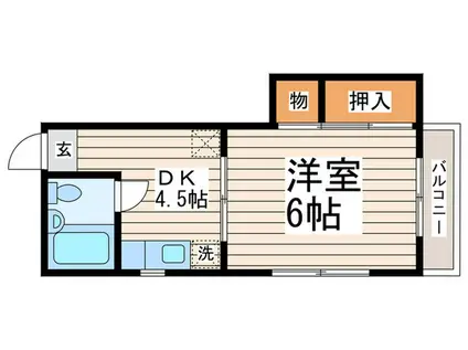 グリーンハイム(1DK/1階)の間取り写真