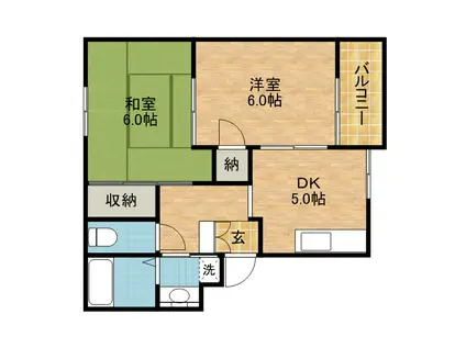 フローラヒロ(2DK/3階)の間取り写真