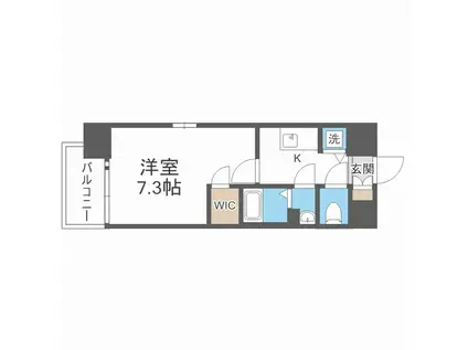 エスリード大阪城PREMIERE(1K/6階)の間取り写真