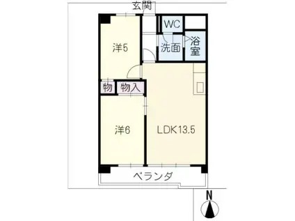 ウィル小幡(2LDK/2階)の間取り写真