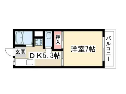 サンライズII(1DK/3階)の間取り写真