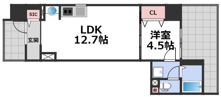 ブリリアントコートクラージュ(1LDK/3階)の間取り写真