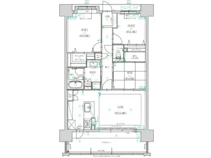 オーヴィジョン青山グランテラス(3LDK/3階)の間取り写真