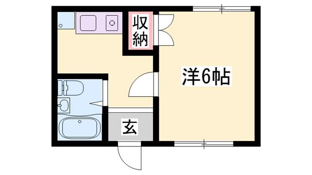 コーポイノウエ(1K/2階)の間取り写真