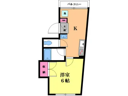 中山荘(1K/3階)の間取り写真