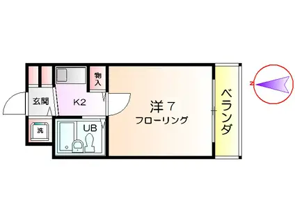 サンタフェ(1K/4階)の間取り写真