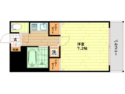 オズレジデンスNOE(1K/2階)の間取り写真