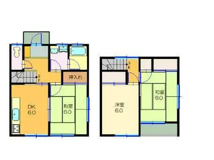 ハイム飛田(3DK/1階)の間取り写真