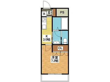 ビューパレスSAKURA(1K/2階)の間取り写真