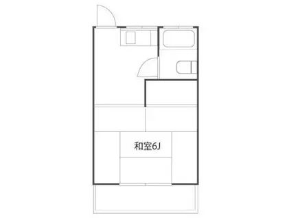 第一落合荘(1K/2階)の間取り写真