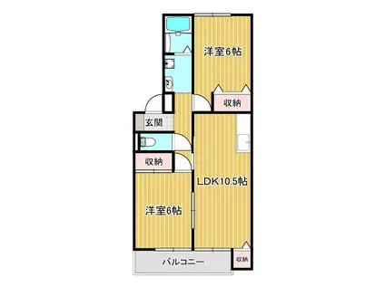 サニーコートⅡ(2LDK/2階)の間取り写真