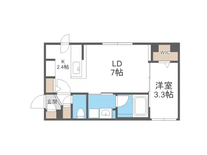 ROAD&SKY 2ND(1LDK/1階)の間取り写真