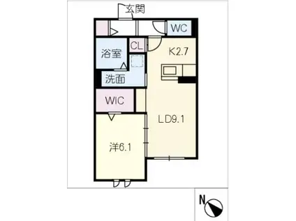 LUGALO MK(1LDK/1階)の間取り写真