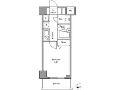 レジディア上落合(1K/B1階)の間取り写真