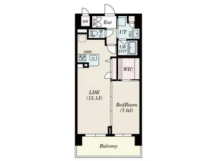 クレスティークAYA(1LDK/11階)の間取り写真